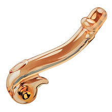 Load image into Gallery viewer, Coloured Glaze Curved Glass Dildo