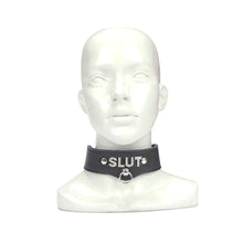 Charger l'image dans la galerie, Collier d'esclave BDSM en cuir avec bijoux