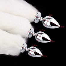 Lade das Bild in den Galerie-Viewer, Bezaubernder weißer Buttplug mit Katzenschwanz für BDSM