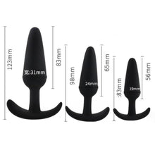 Load image into Gallery viewer, Sai-Shaped Black Silicone Butt Plug BDSM