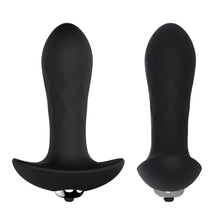 Load image into Gallery viewer, 7-Speed Black Silicone Vibrating Butt Plug