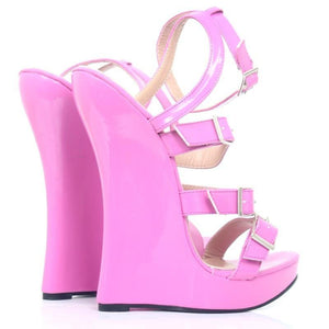 18CM Pink Wedge Sandals