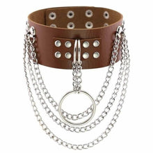 Lade das Bild in den Galerie-Viewer, Mehrschichtiger Gothic-Appeal-Lederhalsband