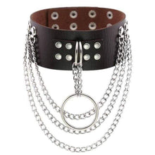 Lade das Bild in den Galerie-Viewer, Mehrschichtiger Gothic-Appeal-Lederhalsband