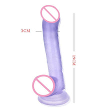 Load image into Gallery viewer, Simulation Purple Long Thin Dildo With Suction Cup
