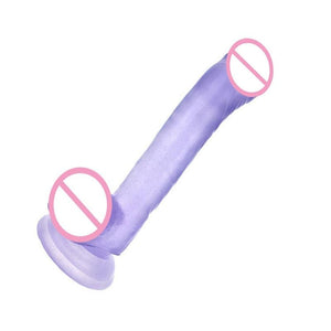 Simulation Purple Long Thin Dildo With Suction Cup