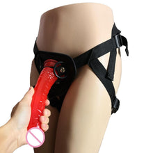 Load image into Gallery viewer, Sultry Red Jelly 8 Inch Strap On Dildo With Adjustable Belt