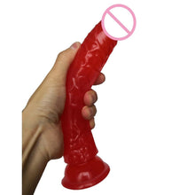 Load image into Gallery viewer, Sultry Red Jelly 8 Inch Strap On Dildo With Adjustable Belt