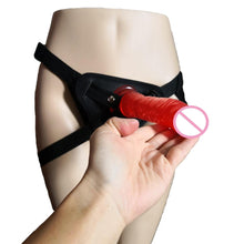 Load image into Gallery viewer, Sultry Red Jelly 8 Inch Strap On Dildo With Adjustable Belt
