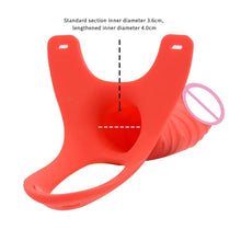 Lade das Bild in den Galerie-Viewer, Farbiger Hohldildo mit Umschnalldildo, 6 Zoll