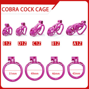 Purple Cobra Chastity Cage Kit 1.77 To 4.13 Inches Long