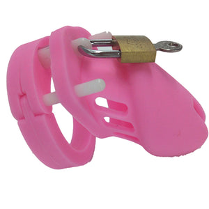 Silicone Chastity Cage  Perverse Pink(all rings included)