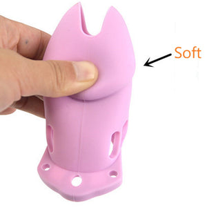 Silicone Chastity Cage Light Pink 3.74 Inches Long