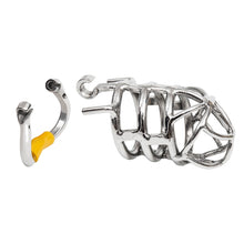 Lade das Bild in den Galerie-Viewer, Stealth-Keuschheitskäfig aus Edelstahl mit Scharnierringen