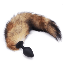 Load image into Gallery viewer, Fox Tail Silicone Plug, Brown 17&quot; BDSM
