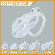 Charger l'image dans la galerie, Kit de cage de chasteté Cobra à rayures blanches de 1,77 à 4,13 pouces de long