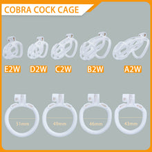Charger l'image dans la galerie, Kit de cage de chasteté Cobra à rayures blanches de 1,77 à 4,13 pouces de long