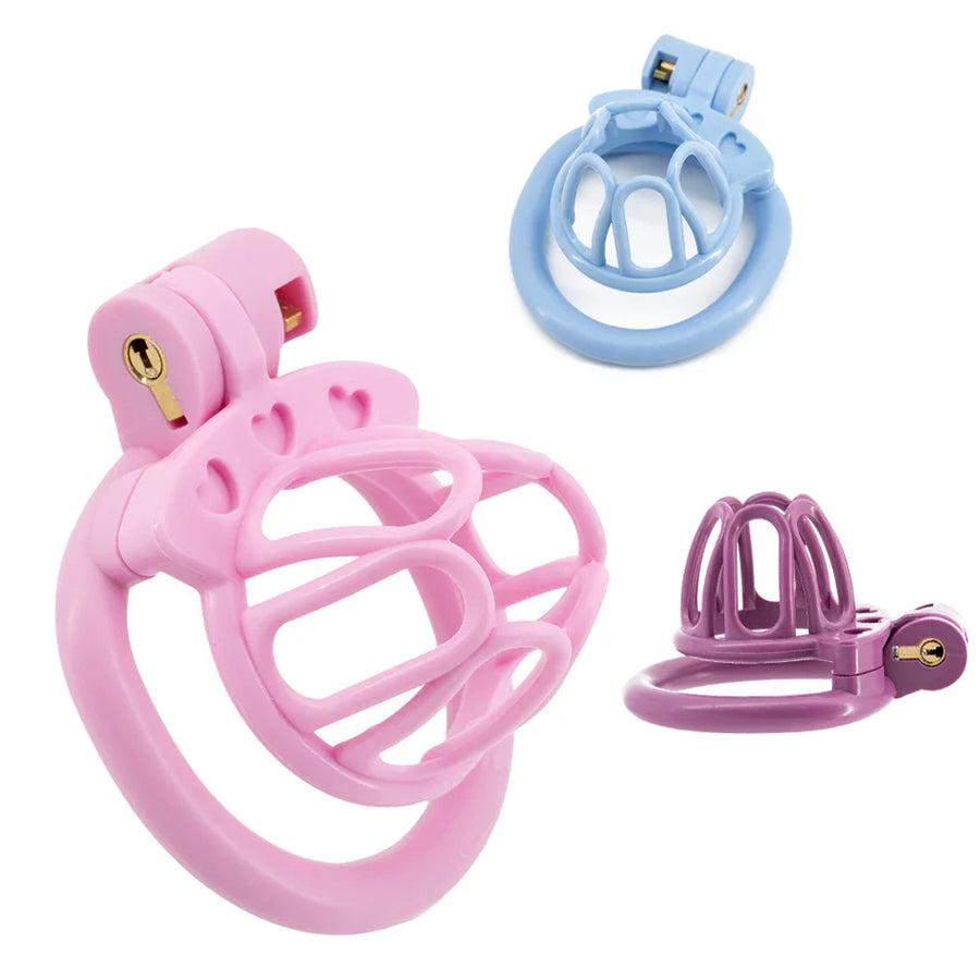 Cute Sissy Chastity Cage With 4 Rings product view