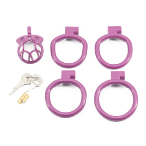 Cute Sissy Chastity Cage With 4 Rings