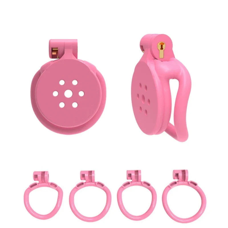 Pink Flat Chastity Cage size guide, gallery view 1