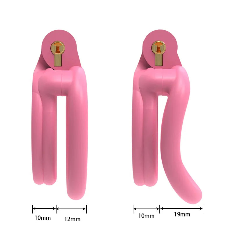 Pink Flat Chastity Cage size guide, gallery view 2