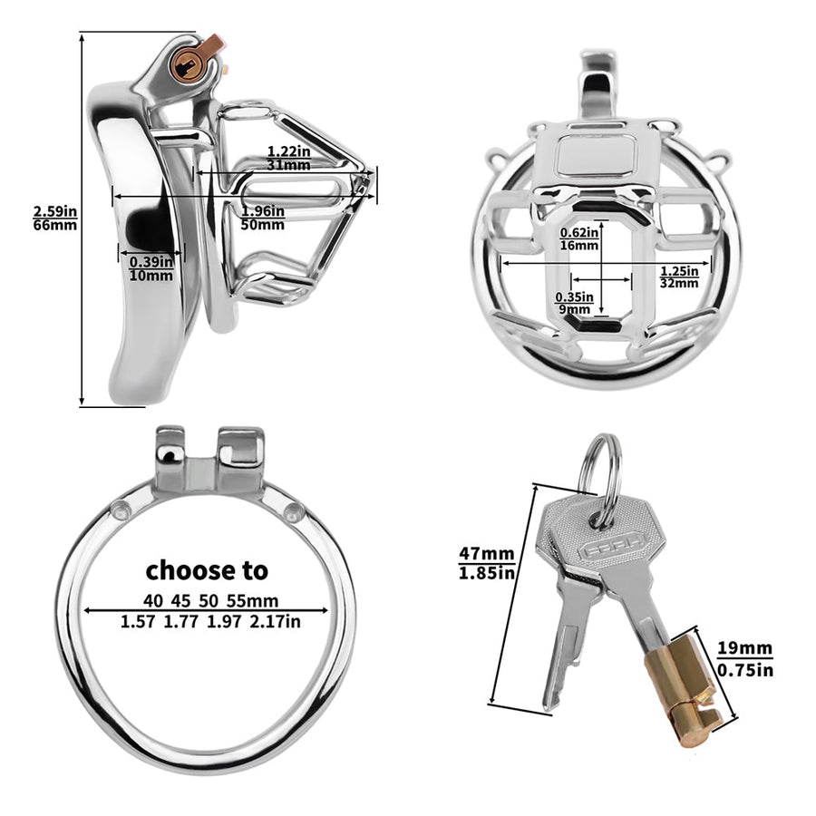 304 Stainless Steel Cock Cage size guide, gallery view 10