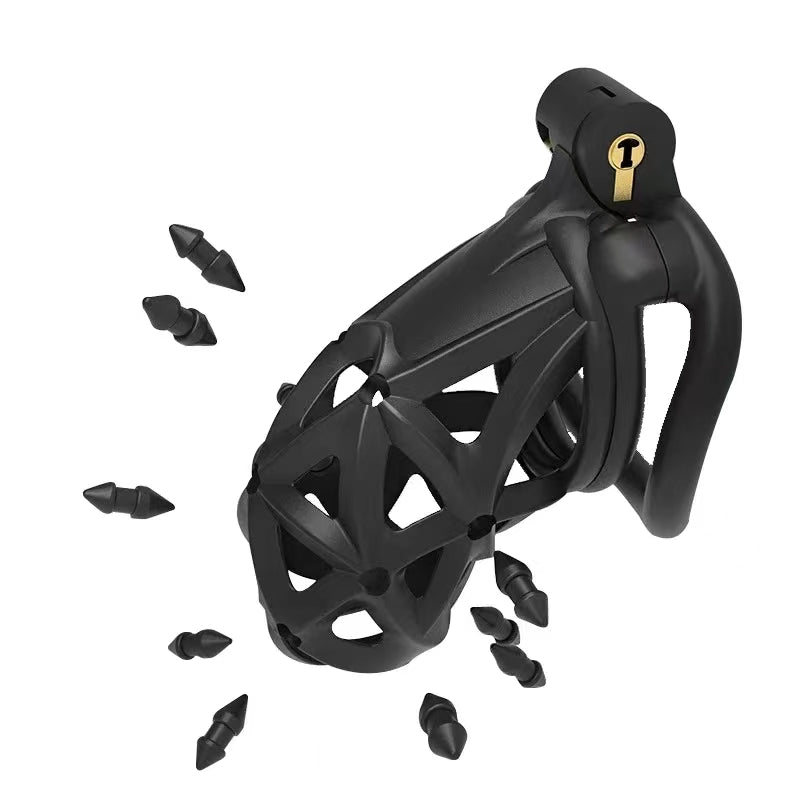 3D Double Headed Soft Spikes Breathable Chastity Cage, gallery view 8