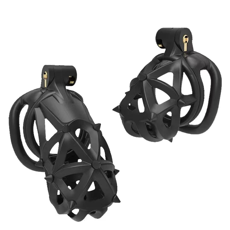 3D Double Headed Soft Spikes Breathable Chastity Cage, gallery view 6