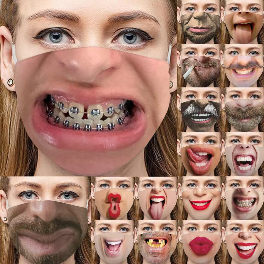 3D Funny Expression Sex Mouth Masks product view