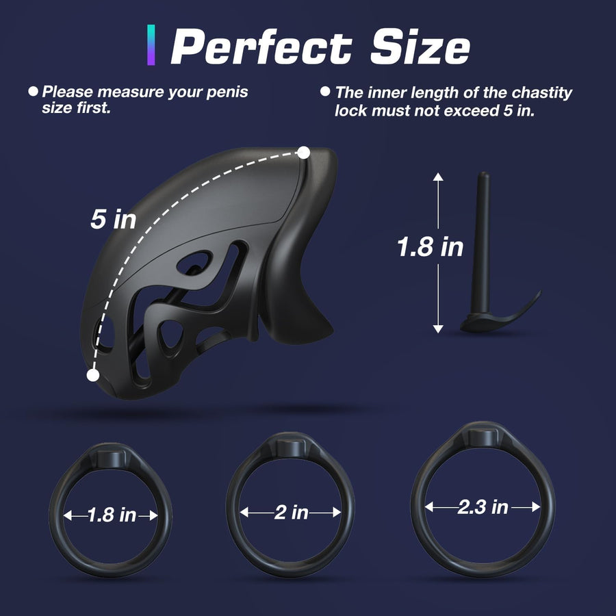 3D Chastity Device with 3 Sizes Rings, gallery view 4