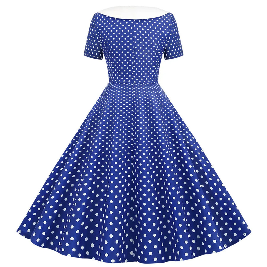Sissy Polka Dot Printed Vintage Dresses, gallery view 4