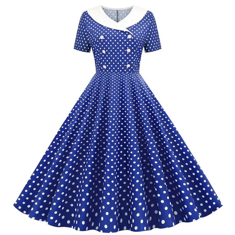 Sissy Polka Dot Printed Vintage Dresses, gallery view 3