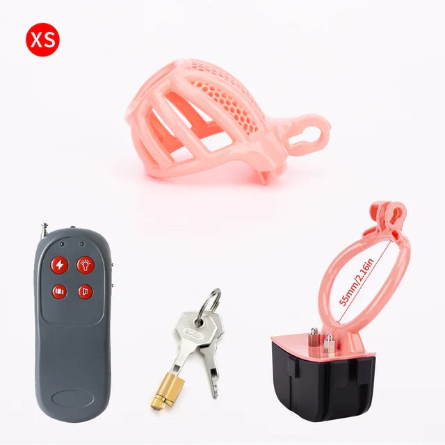 Pink Electric Chastity Cage Set, gallery view 7