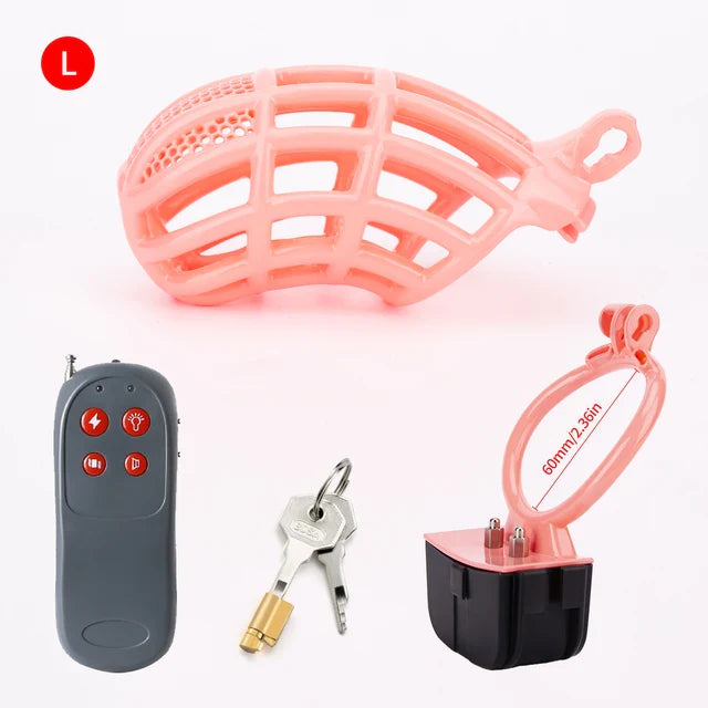 Pink Electric Chastity Cage Set, gallery view 10