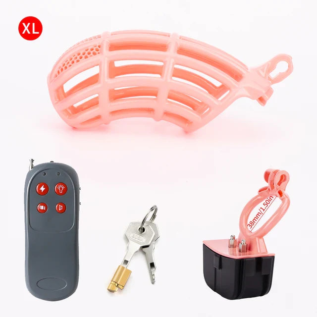 Pink Electric Chastity Cage Set, gallery view 11
