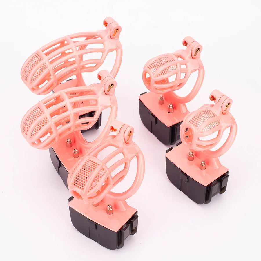 Pink Electric Chastity Cage Set, gallery view 5