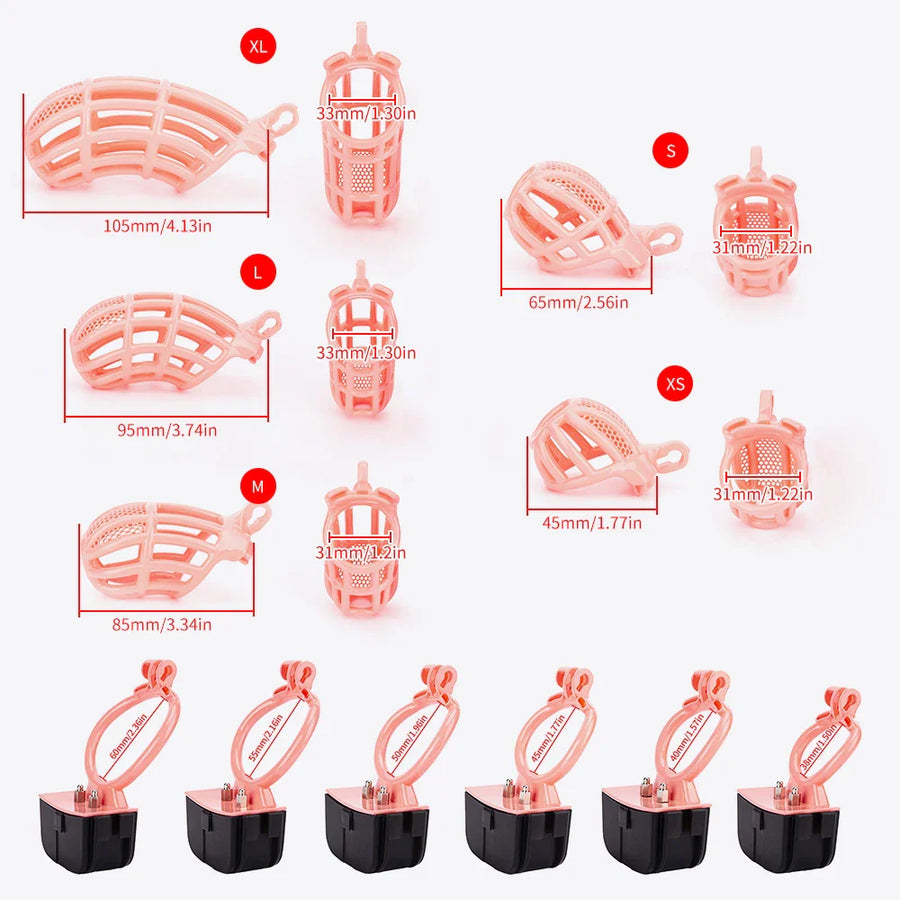 Pink Electric Chastity Cage Set, gallery view 2