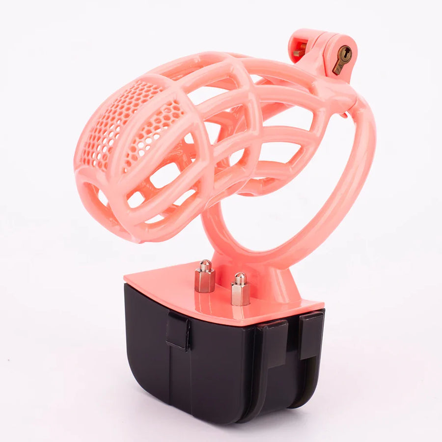 Pink Electric Chastity Cage Set product view
