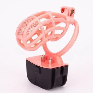Pink Electric Chastity Cage Set