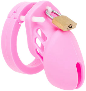 Cage de chasteté en silicone Perverse Pink (tous les anneaux inclus) 