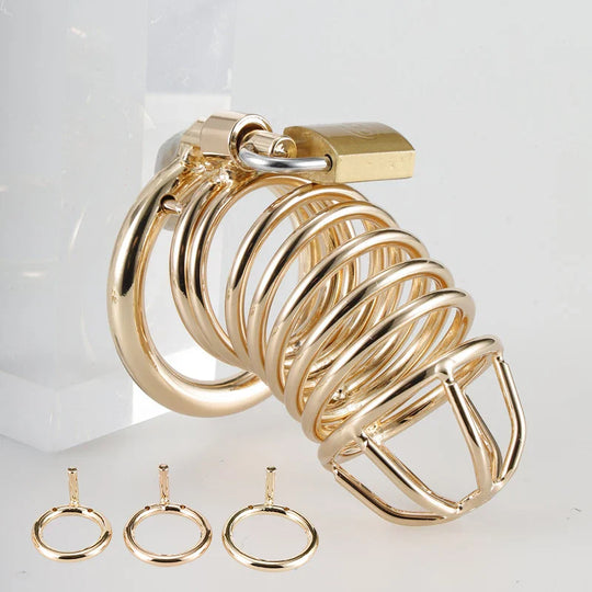 Gold Chastity Cage product view