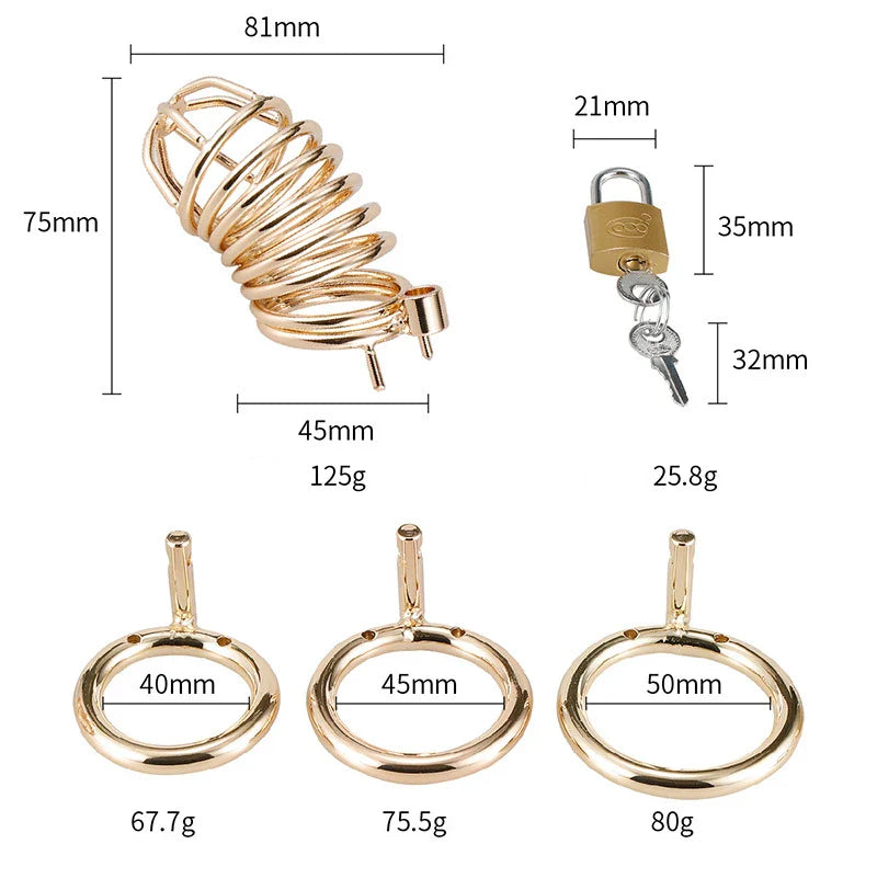 Gold Chastity Cage, gallery view 2