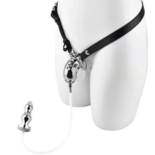 Lade das Bild in den Galerie-Viewer, Metal Botted Male Chastity Cage with Belt
