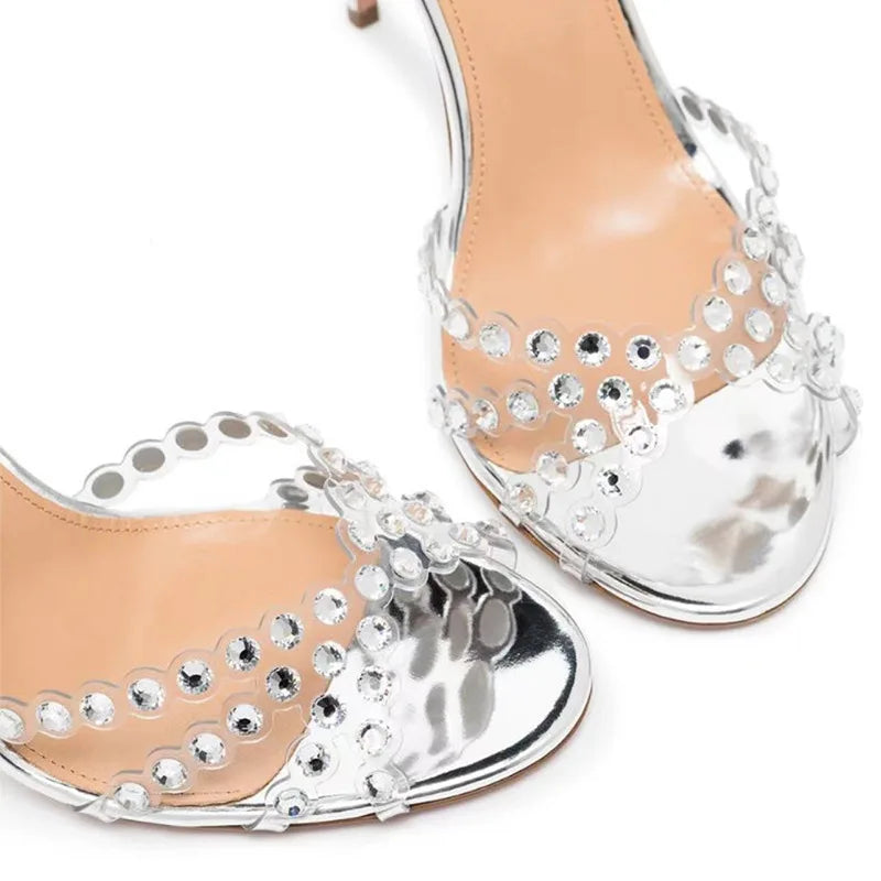 Sissy Bela Bling Bling Crystal Sandals Silver, gallery view 3