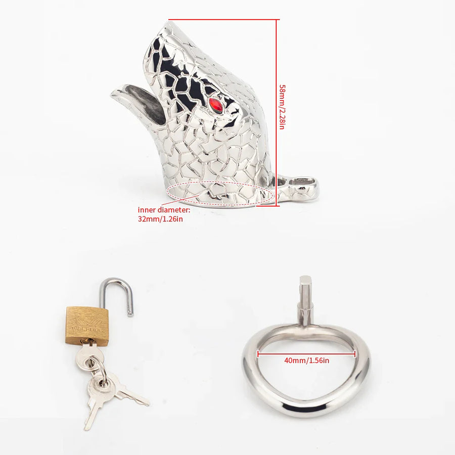 Snake Head Chastity Cage, gallery view 13