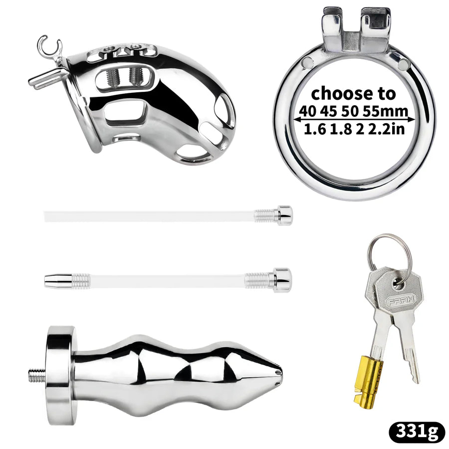 Spiked Male Chastity Cage with Anal Plug, gallery view 15