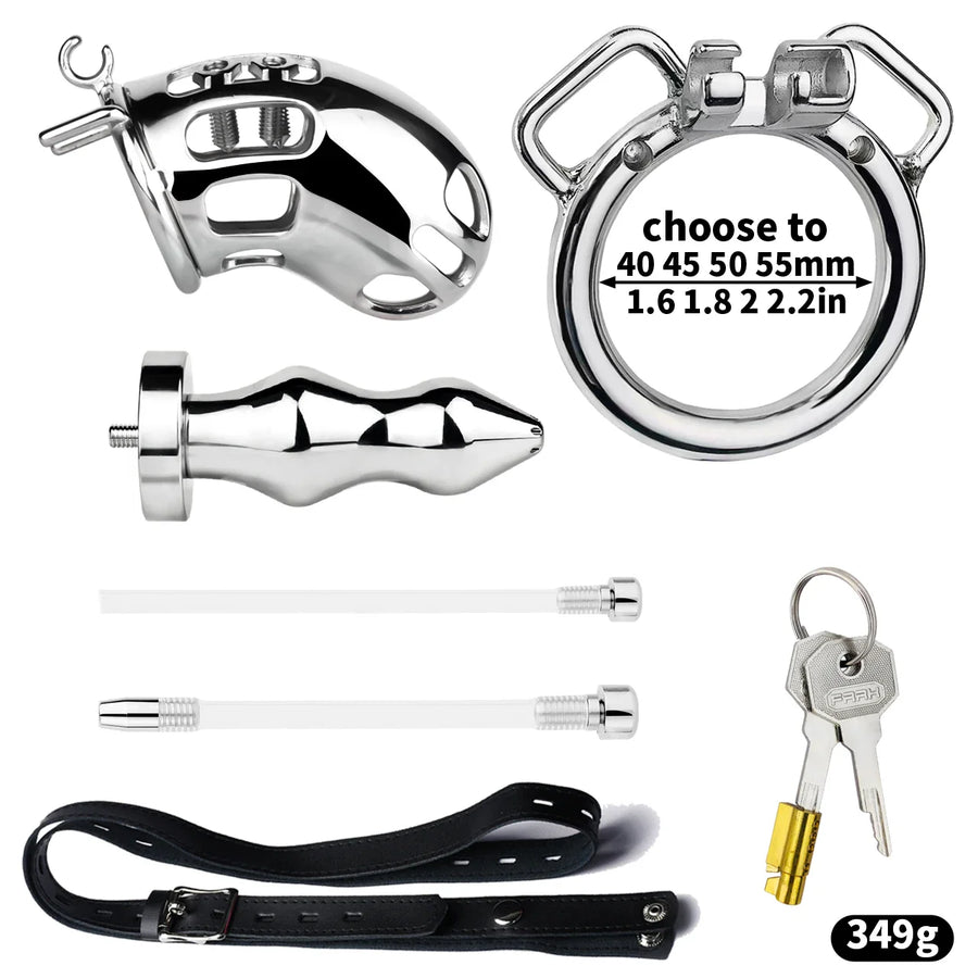 Metal Botted Male Chastity Cage with Belt, gallery view 18