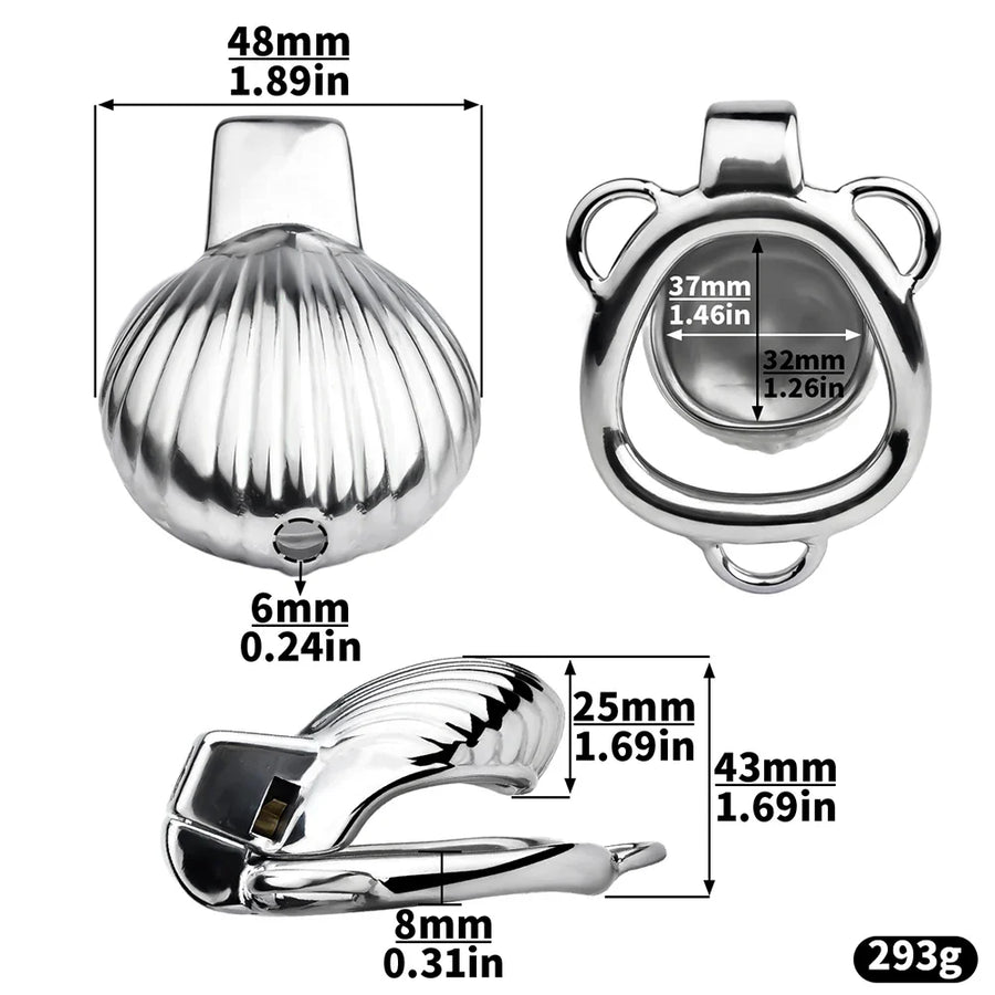 Small Shell Shaped Chastity Cage, gallery view 2