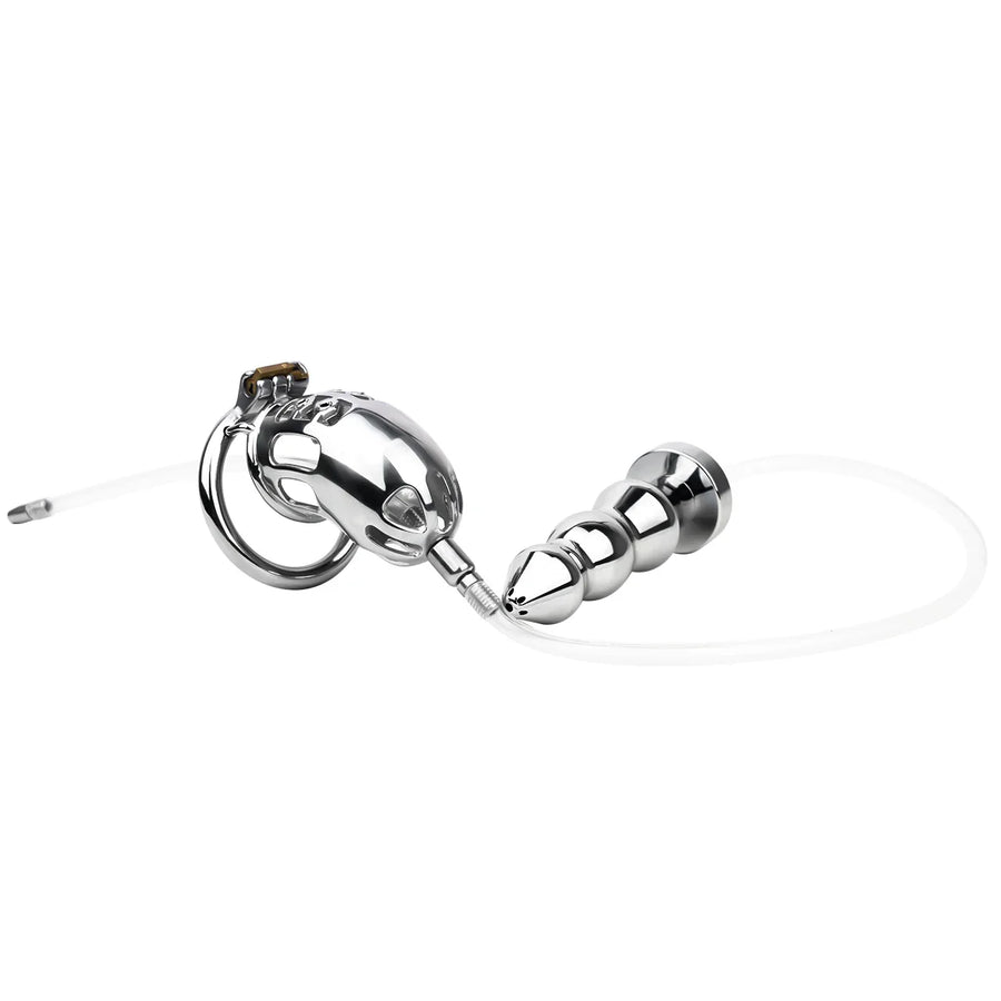 Spiked Male Chastity Cage with Anal Plug, gallery view 10