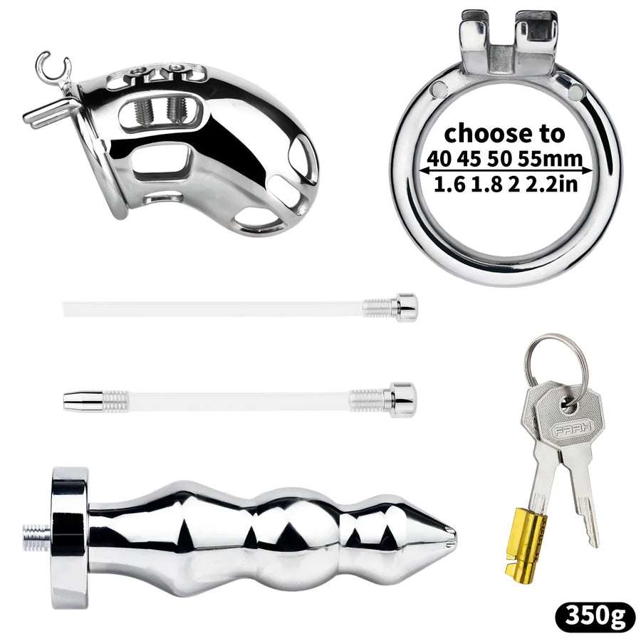 Spiked Male Chastity Cage with Anal Plug, gallery view 7